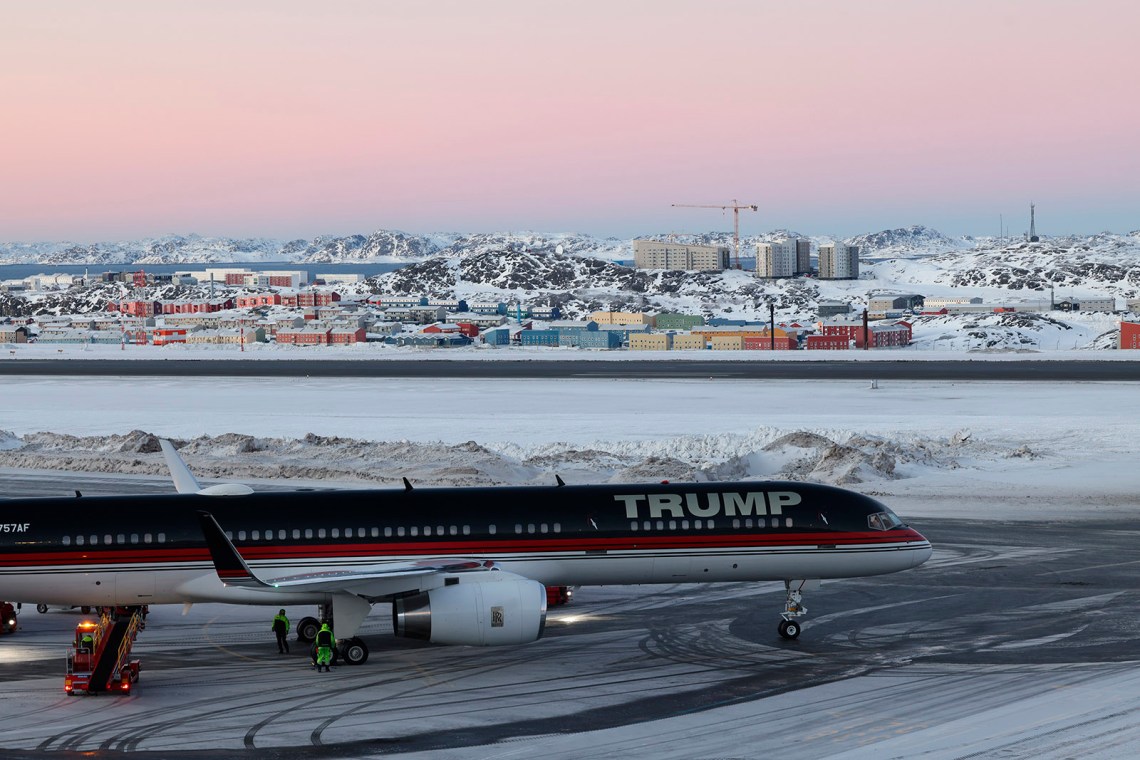 A private plane carrying Donald Trump Jr. in Nuuk, Greenland