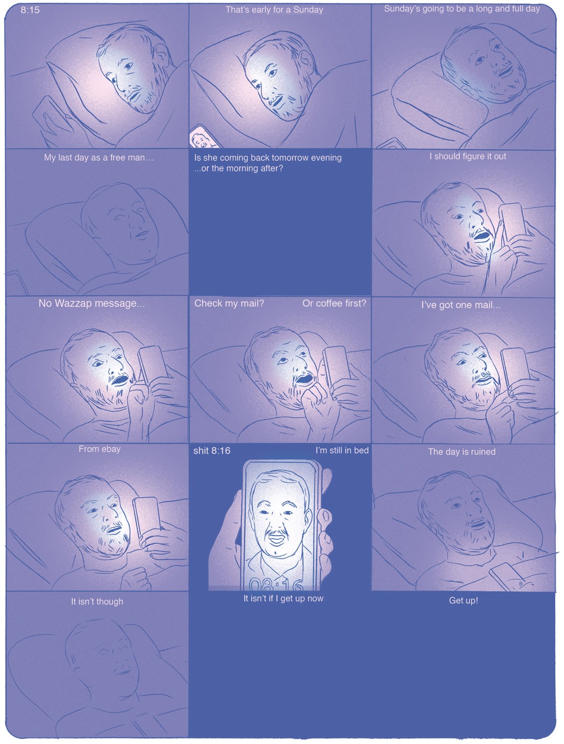 A page from Olivier Schrauwen’s Sunday